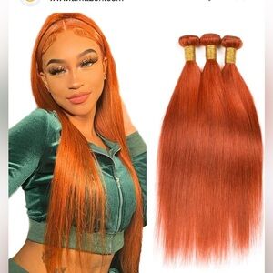 NWT Human Hair Bundles Color 350 Ginger Straight Hair 24, 22, 20